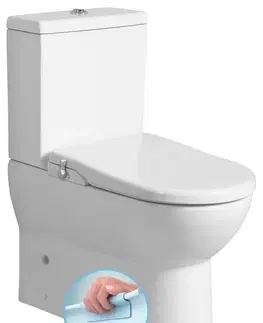 Záchody SAPHO - JALTA WC kombi s bidetem Clean Star, Rimless, spodný/zadný odpad, biela LB402-1