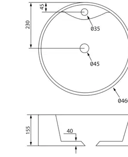 Umývadlá SAPHO - YAKARTA keramické umývadlo na dosku, priemer 46cm, biela BH7021
