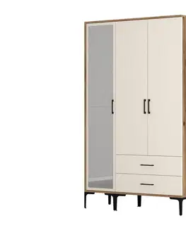 Šatňové skrine Šatníková skriňa Kumsal RT - Walnut, Cream
