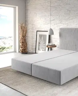Rámy postelí DELIFE Boxspring posteľ Dream-Well 160x200 cm mikrovlákno sivá