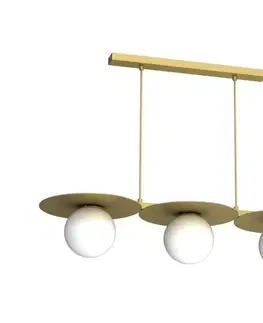 Svietidlá  Luster na lanku FLAT 3xE27/15W/230V zlatý 9591