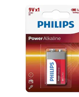 Predlžovacie káble Philips 6LR61P1B/10 - Alkalická batéria 6LR61 POWER ALKALINE 9V 600mAh Phil-6LR61P1B/10