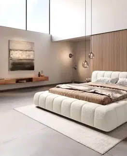 Čalúnené postele DELIFE Čalúnená posteľ Cutio 180x200 cm bouclé mäkká béžová
