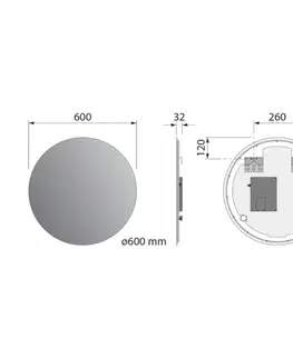 Kúpeľňové zrkadlá SAPHO - VELUR guľaté zrkadlo s LED podsvietením priemer 60cm VR060