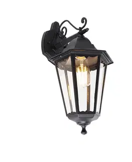 Vonkajšie svietidlá Klasická vonkajšia nástenná lampa čierna IP44 - Havana Down