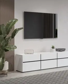 TV stolíky BRENDON 41 TV stolík, biela / čierna 
