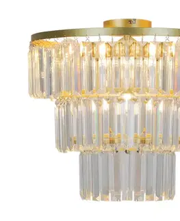 Svietidlá Zuma Line P17127-4-GD - Prisadený luster TIFANNY 4xE14/40W/230V zlatá P17127-4-GD