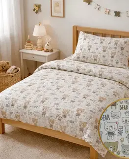 Obliečky Mušelínové obliečky Teddy Bear TiaHome - Detský set 130x90cm + 65x45cm