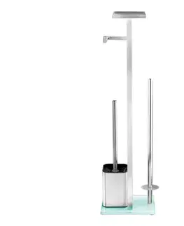 Svietidlá WENKO 23364100 - WC kefa DEBAR 21x70,5 cm nerezová/satinovaná/biela 23364100