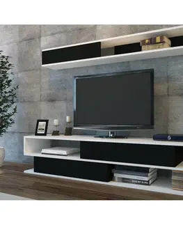 Konferenčné stolíky Televízny stolík s policou Sims Black and White