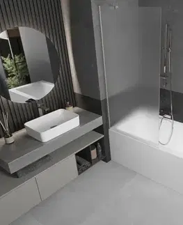 Sprchové dvere MEXEN/S - Next vaňová zástena FIX 80 x 150, dekor, nikel kartáčovaná 895-080-000-00-30-97