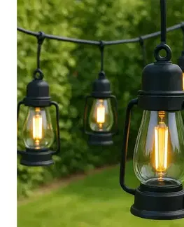 LED osvetlenie  Vonkajšia dekoratívna svetelná reťaz GIRLANDA 10xLED 10m IP44 teplá biela LM-10.266