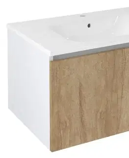 Kúpeľňový nábytok SAPHO - LOREA umývadlová skrinka 80x44x51,2cm, 1x zásuvka, dub alabama/biela mat LE080-2231