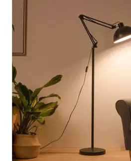 Lampy BRILAGI - Flexibilná stojacia lampa TASKER 1xE27/60W/230V 157 cm čierna 004972