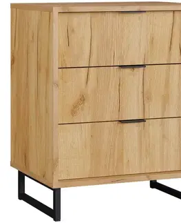 Komody do spálne Konor Komoda 60 3s D.Craft Zlatý