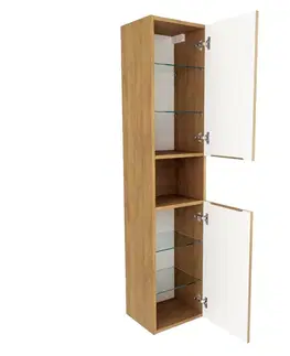 Kúpeľňový nábytok Kúpeľňová skrinka vysoká SAT Feel 36x165x32 cm dub medový mat SATFEELV36DM SATFEELV36DM