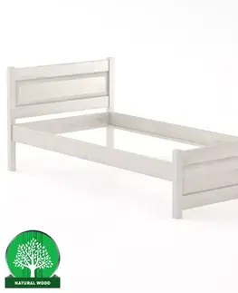 Drevené postele Posteľ buková LK120–100x200 bielený