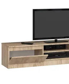 TV stolíky Dizajnový TV stolík ROMANA160, dub Sonoma