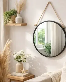 Dekorácie a bytové doplnky Okrúhle zrkadlo FI29cm čierne