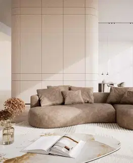 Veľké pohovky DELIFE Pohovka Edina 330x170 cm mikrovlákno taupe vintage