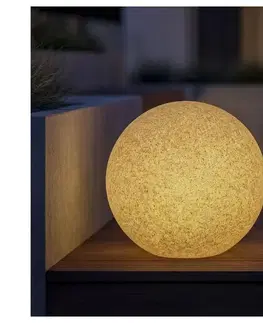 Záhradné lampy  45937 - Vonkajšia lampa STONO 1xE27/20W/230V, priemer 50 cm, IP65, béžová 45937