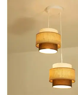 Svietidlá BRILAGI - Luster na lanku RESNA 2xE27/60W/230V pr. 30 cm béžová/čierna H0444