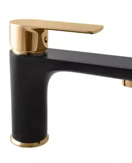 Umývadlové batérie Batéria umývadlová Rav-Slezak Vltava 142mm čierne/zlato VT526.0CMATZ