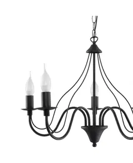 Svietidlá  Luster na reťazi MINERWA 5 5xE14/40W/230V čierna SL.0218