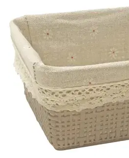 Košíky úložné MAKRO - Košík s látkou 19,5x13,5x8,5cm