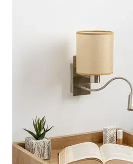 Svietidlá BRILAGI - LED Nástenná lampa NUBILA 1xE27/25W/230V+LED/3W chróm/svetlohnedá BG1556+BG1584