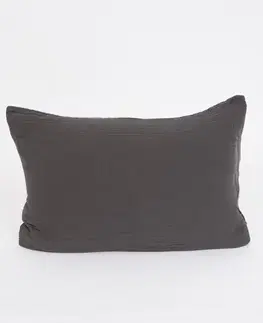 Dekoračné obliečky MKLozkoviny.sk Mušelínová obliečka na vankúš 40 x 60 cm - Alexia Duo cappuccino/tmavo šedá-  -