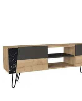 TV stolíky FANTOM TV stolík, sapphire/ čierny mramor/antracit