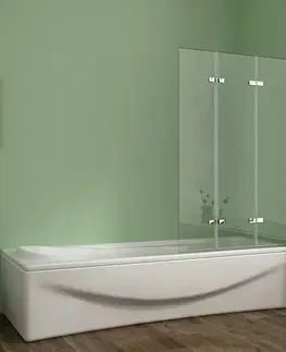 Sprchové dvere H K - Vaňová zástena S33 130x140cm - trojdielna sklopná, číre sklo SE-S33-130