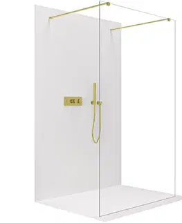 Sprchové dvere CERANO - Sprchová zástena Walk-in Onyx Duo Ľ/P - 8 mm - hranatá vzpera - zlatá, transparentné sklo - 60x200 CER-8050BD1791