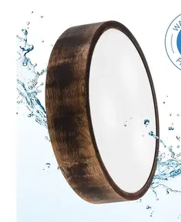 Svietidlá  Stropné kúpeľňové svietidlo OAK SMOKY 3xE27/15W/230V IP54, 37,5 cm, dub/hnedá LD-PD-6.20/SMOKY IP54