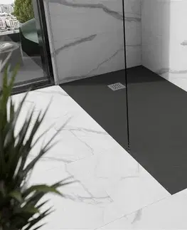 Vane MEXEN - Stone+ sprchová vanička obdĺžniková 160x80, antracit 44718016