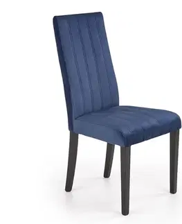 Jedálenské stoličky HALMAR Diego 2 jedálenská stolička čierna / tmavomodrá