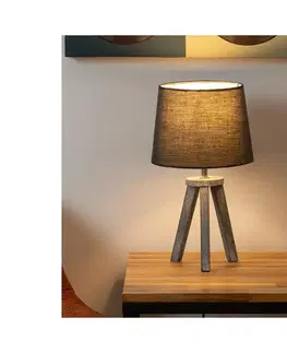 Lampy Atmosphera - Stolná lampa MINI 1xE14/25W/230V borovica/šedá 161510B