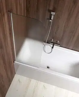 Sprchové dvere AQUALINE - VILMA vaňová zástena 600x1400, chrom, ľavá, matné sklo AQ6018L
