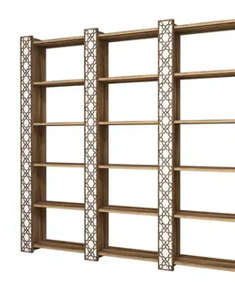 Knižnice Knižnica City 3 - Walnut, White