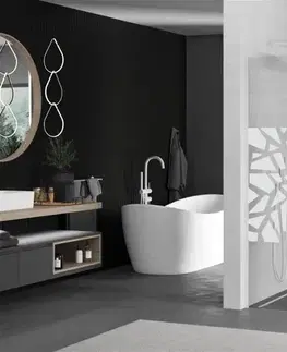 Sprchové dvere MEXEN/S - KIOTO Sprchová zástena WALK-IN 70 x 200, transparent/biely vzor 8 mm, biela 800-070-101-20-85