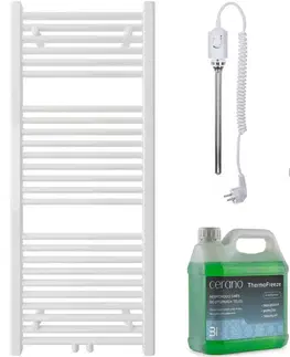 Doplnky do kúpeľne CERANO - Kúpeľňový elektrický radiátorový set Lincoln - 300W - biela matná - 1200x500 mm CER-978872