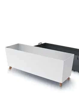 Kvetináče a truhlíky NABBI DUC800N plastový kvetináč na nožičkách 77 cm biela