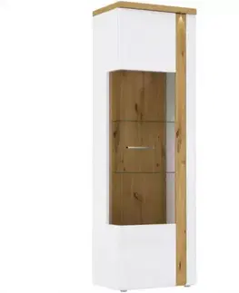 Vitríny a regály do obývačky Vitrína Tuluza TUZV811RB biela/artisan