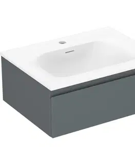 Kúpeľňový nábytok MEXEN/S - Orio kúpeľňová skrinka 60 cm s umývadlom Vela, 1 šuplík, grafit mat/biela mat 91A10-06023-1-BF66-W23M01