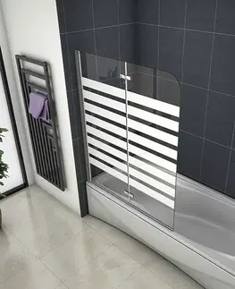 Sprchové dvere H K - Vaňová zástena S22 STRIPE 120x140cm - dvojdielna sklopná, číre sklo so vzorom, ľavá varianta SE-S22STRIPE120
