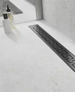 Sprchovacie kúty MEXEN/S - Flat M15 odtokový žľab 90 cm čierny 1724090-15