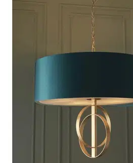 Svietidlá Endon 95219 - Luster na reťazi 5xE27/10W/230V priemer 70 cm modrý/mosadz 95219