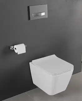 Záchody MEXEN - Cube Závesná WC misa vrátane sedátka s slow-slim, duroplast, biela 30924000