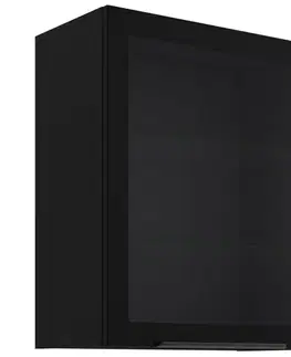 Kuchynské skrinky visiace Vitrína Čierna/Čierna 60gs-72 1f